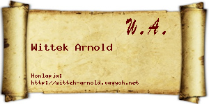 Wittek Arnold névjegykártya